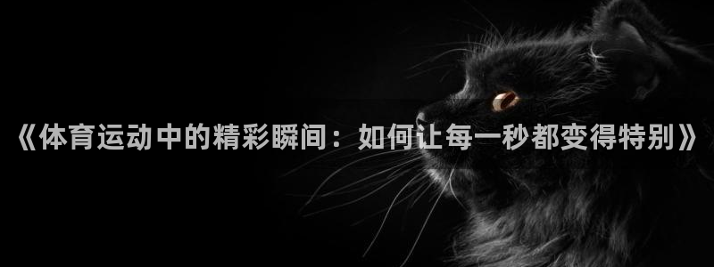 哈哈体育下载：《体育运动中的精彩瞬间：如何让每一秒都变得特别》