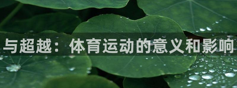 哈哈体育下载：与超越：体育运动的意义和影响
